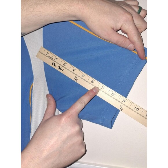 Under Armour Mens Large UCLA Colors Polo Shirt Heat Gear Blue White Orange - Picture 4 of 7